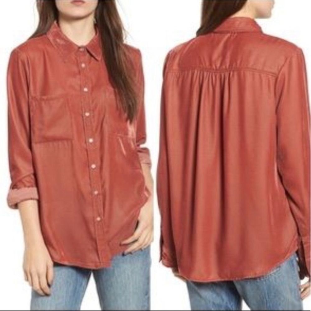 Thread and Supply velvet button up shirt